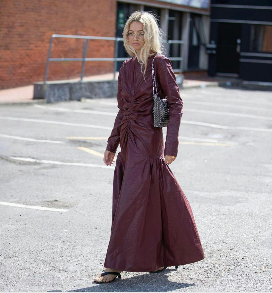 clothing apparel dress sleeve overcoat coat female person human