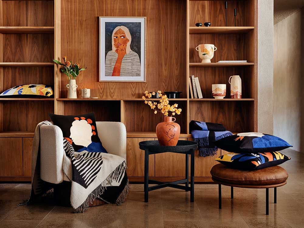 furniture living room room indoors shelf interior design bookcase wood