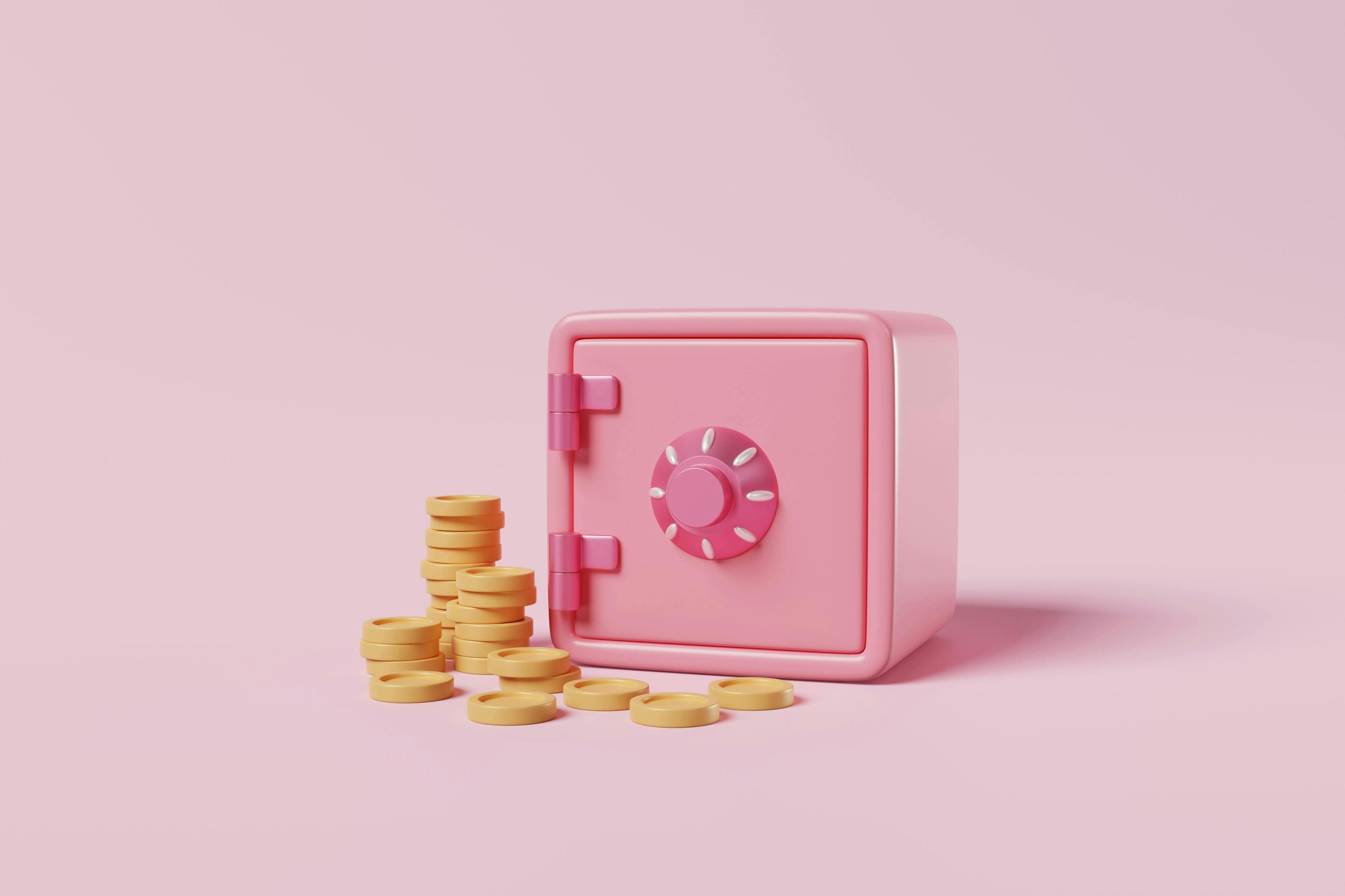 container,insurance,symbol,stack,secure,locker,3d,password,safety,lock,savings,cash,vault,strongbox,unlock,coins,metal,rendering,tax,system,background,safe,deposit,trust,pink,code,financial,concept,icon,privacy,box,protection,secret,storage,inflation,banking,dollar,gold,security,crime,key,dial,wealth,business,rich,money,fund,illustration,account,open
