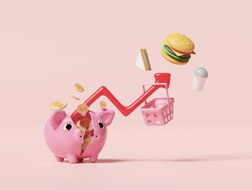 basket,arrow,pig,3d,high,revenue,price,raise,cash,plan,shopping,coins,investment,economy,analysis,graph,market,income,pink,financial,concept,icon,isolated,save,consume,inflation,dollar,cost of living,piggy,profit,render,broken,wallet,business,social,food,expensive,marketing,carts,money,report,analyst,growth,illustration,information,strategy,chart,economic,finance,statistics piggy bank