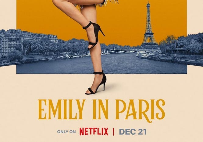A Netflix poster showing Emily in Paris.