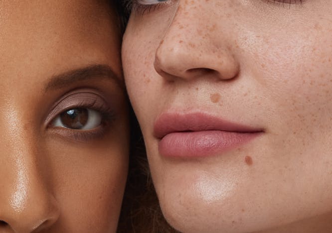 skin person head face woman adult female portrait lipstick freckle