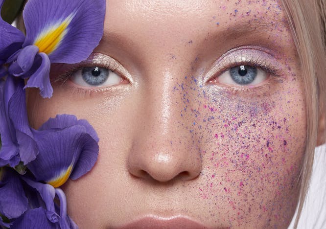 head person face photography portrait adult female woman flower iris