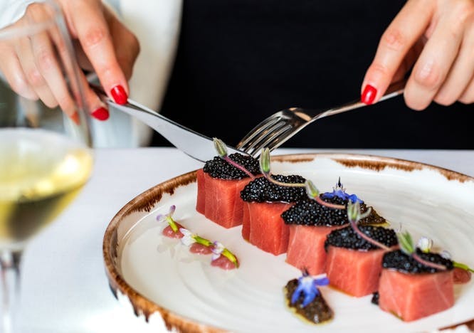 Beluga-Caviar on Tuna