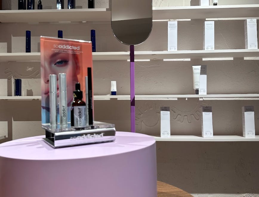 furniture table shop bottle cosmetics perfume indoors interior design